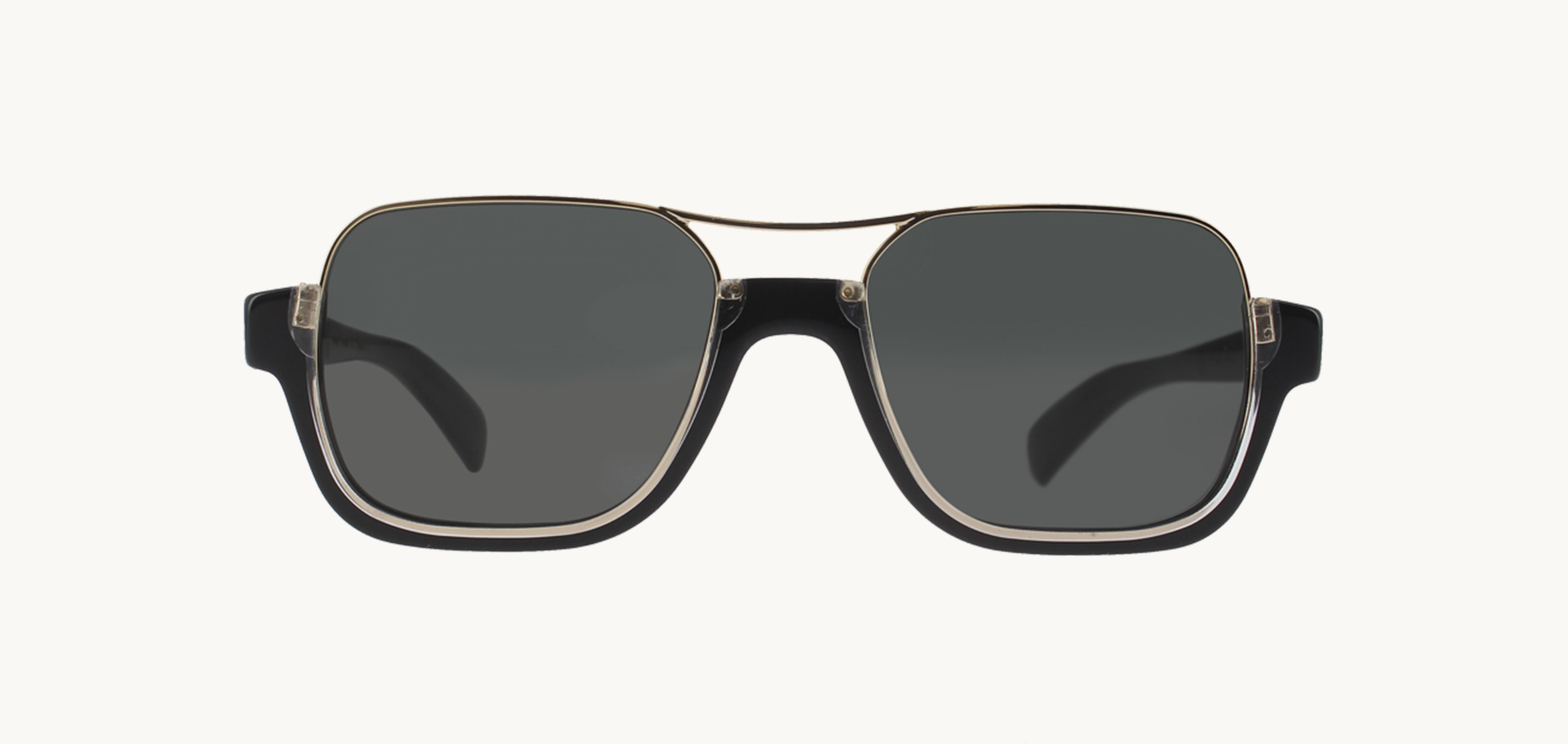 Lunettes de soleil 2550 - , Emmanuel Khan, Rectangle , de couleur Noir Gris.