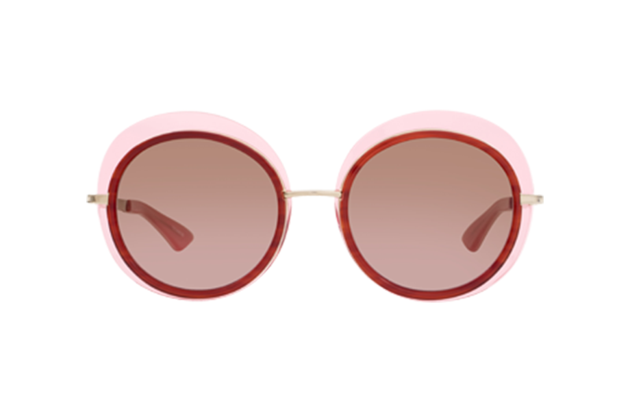 Lunettes de soleil 3000J - , Emmanuel Khan, Ronde , de couleur Transparent Rouge.