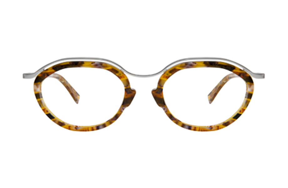 Lunettes de vue Nomad - POM, Bruno Chaussignand, Ovale , de couleur Ecaille claire Jaune.