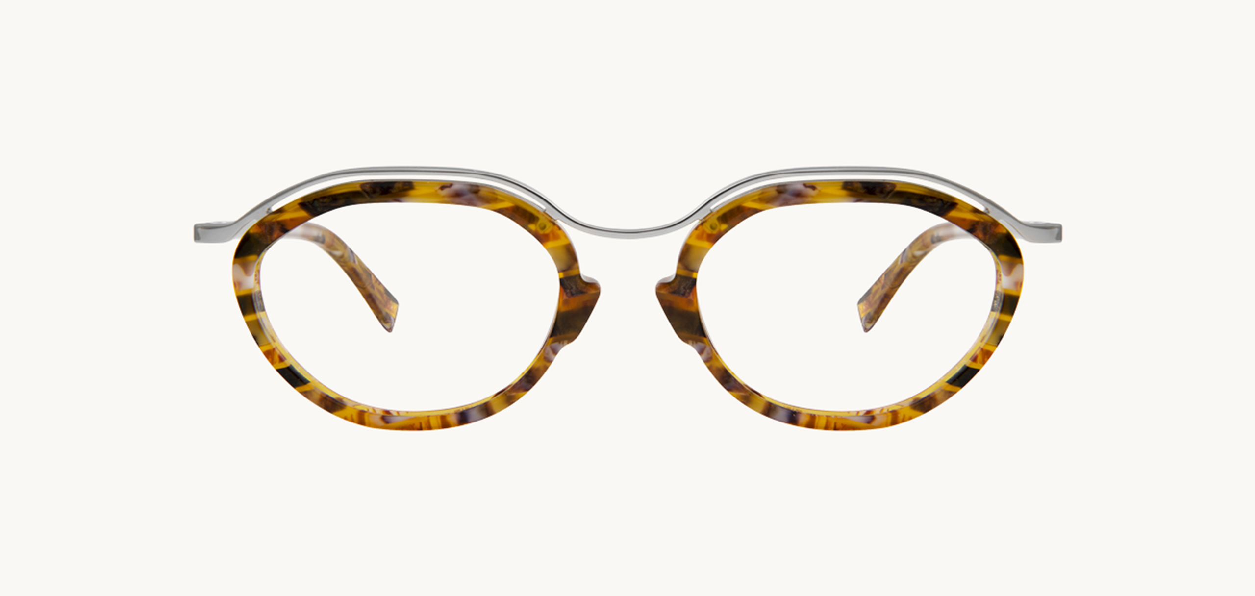 Lunettes de vue Nomad - POM, Bruno Chaussignand, Ovale , de couleur Ecaille claire Jaune.