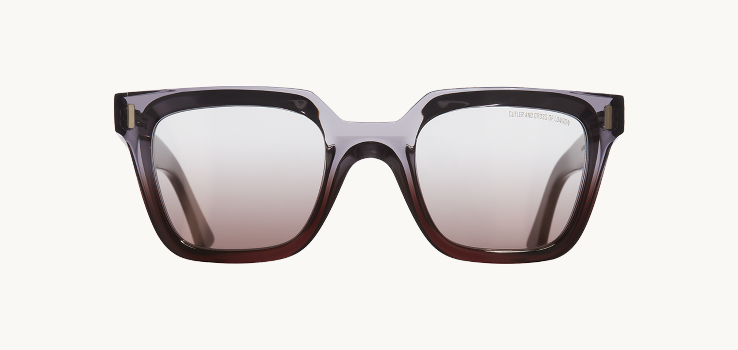 Lunettes de soleil 1305 - , Cutler&Gross, Carrée Papillon, de couleur Transparent Gris.