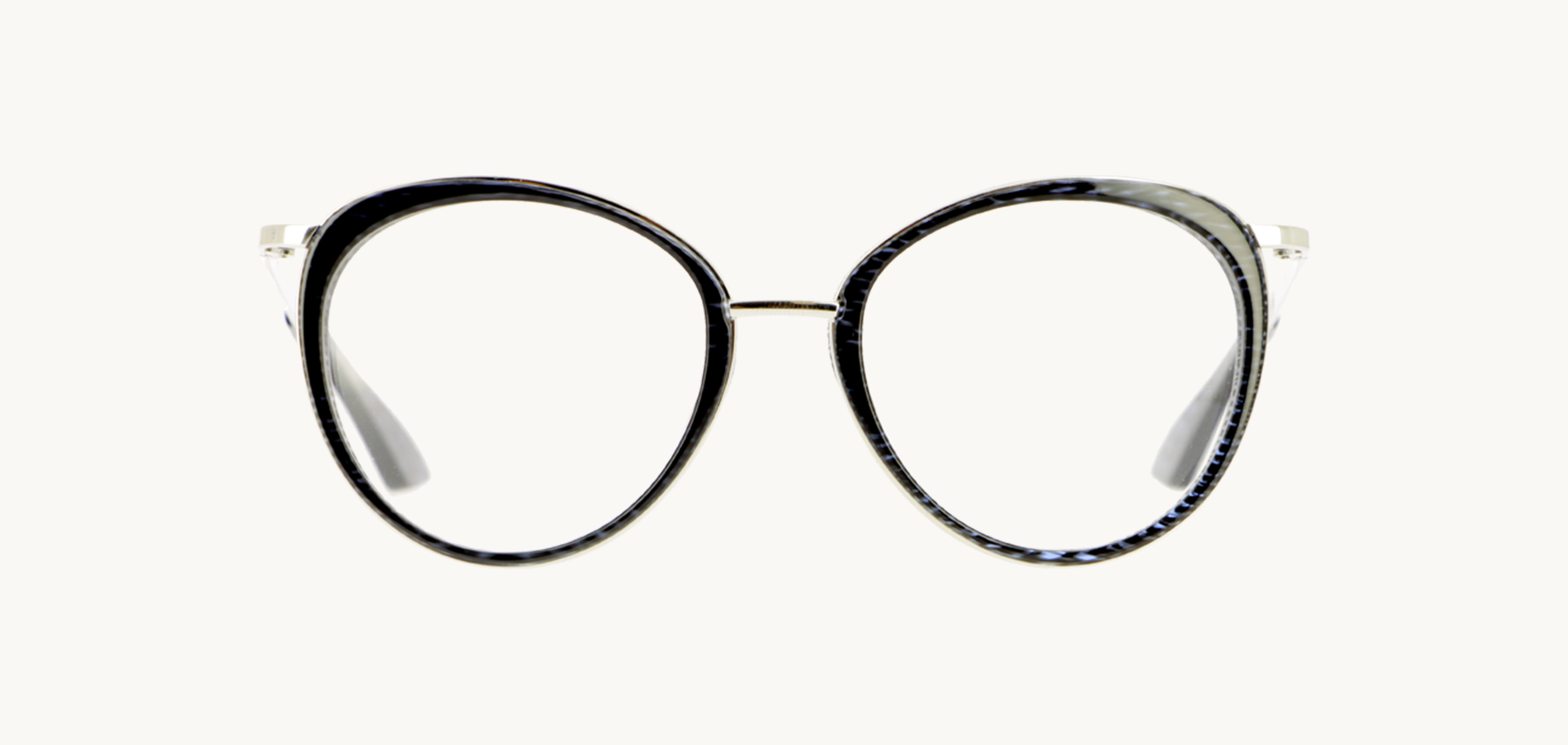 Lunettes de vue 5010J - , Emmanuel Khan, Pantos Papillon, de couleur Noir Argentée.