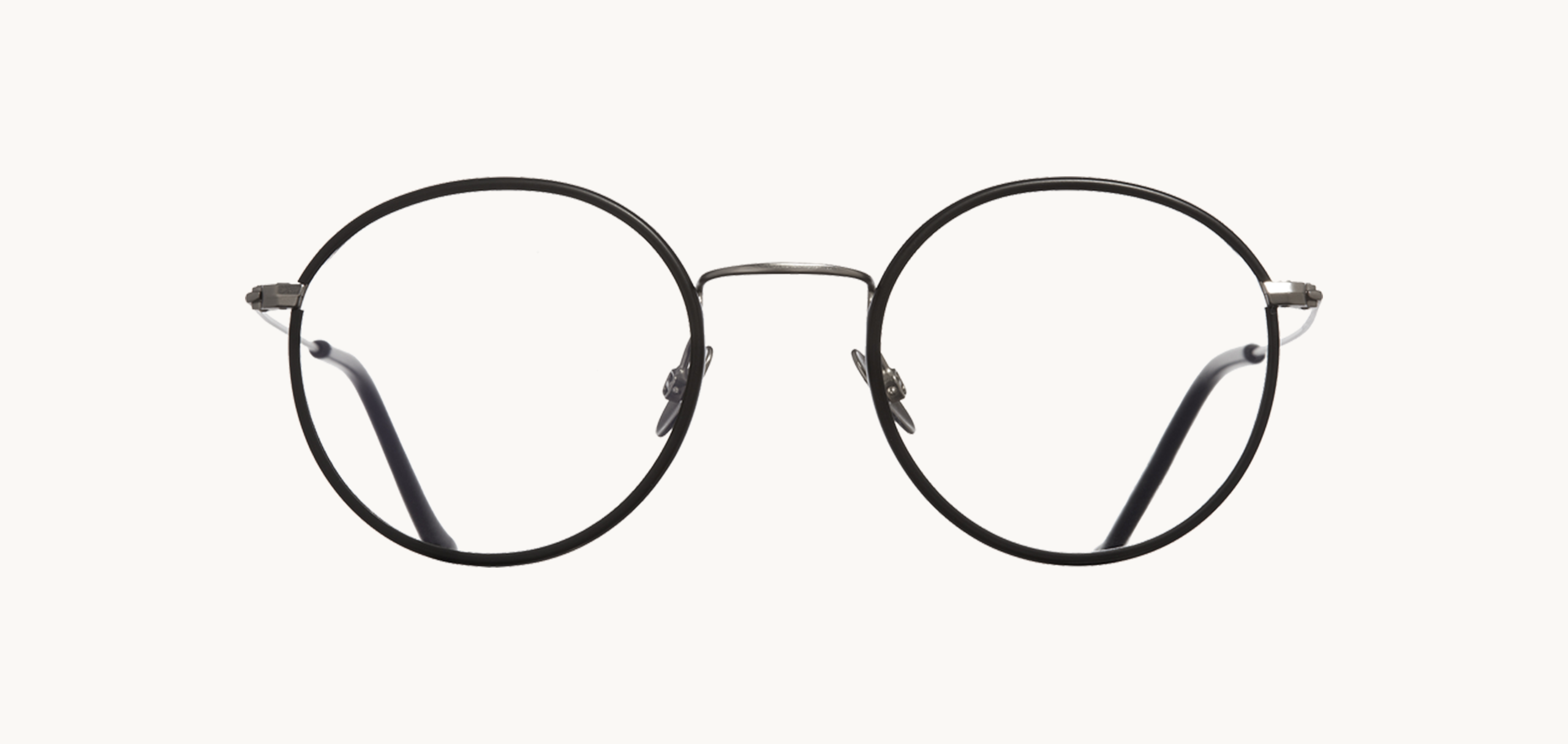 Lunettes de vue 1317 - , Cutler&Gross, Ronde , de couleur Argentée Noir.