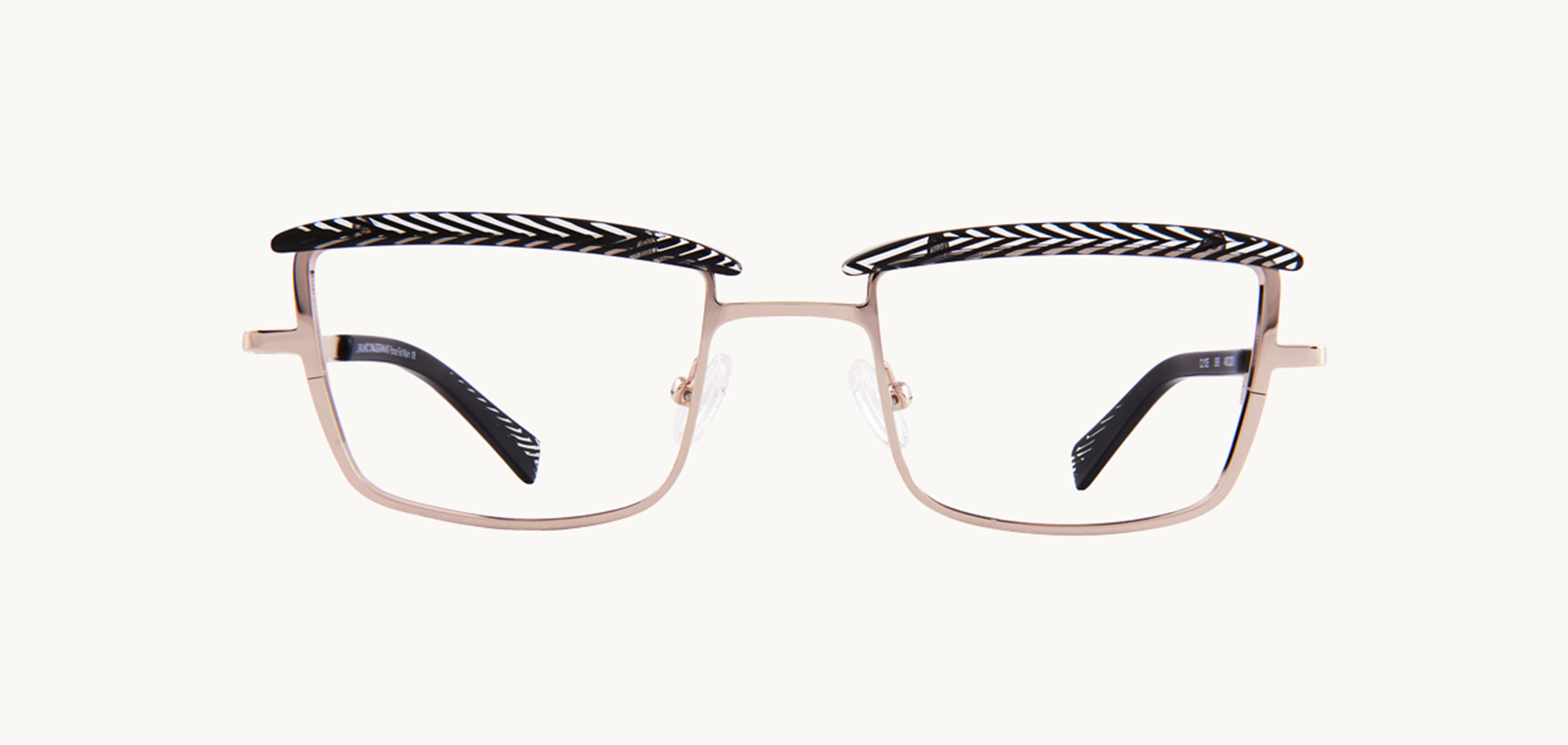 Lunettes de vue Clyde - SIB, Bruno Chaussignand, Rectangle , de couleur Noir Chevrons.