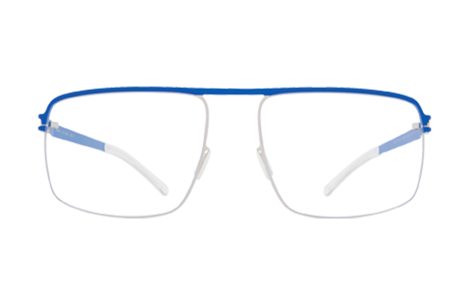 Lunettes de vue Stevan - , Mykita, Rectangle , de couleur Bleu Argentée.