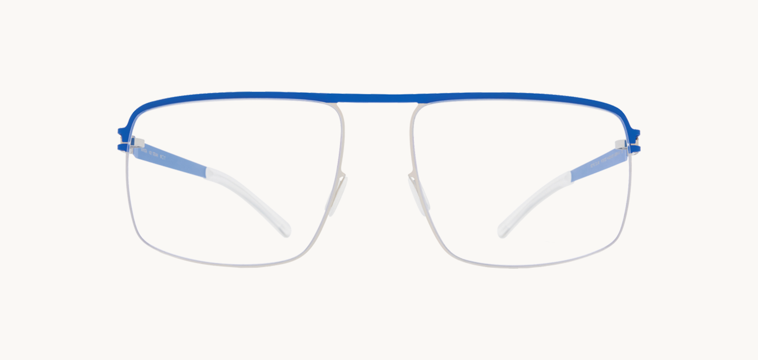 Lunettes de vue Stevan - , Mykita, Rectangle , de couleur Bleu Argentée.