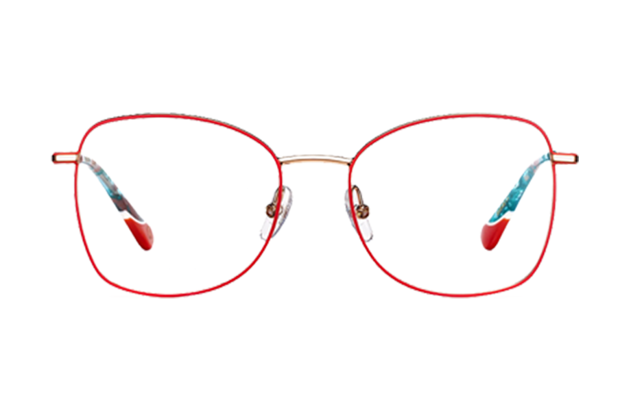 Lunettes de vue HEIDEL - , Etnia Barcelona, Carrée Papillon, de couleur Rouge Dorée.