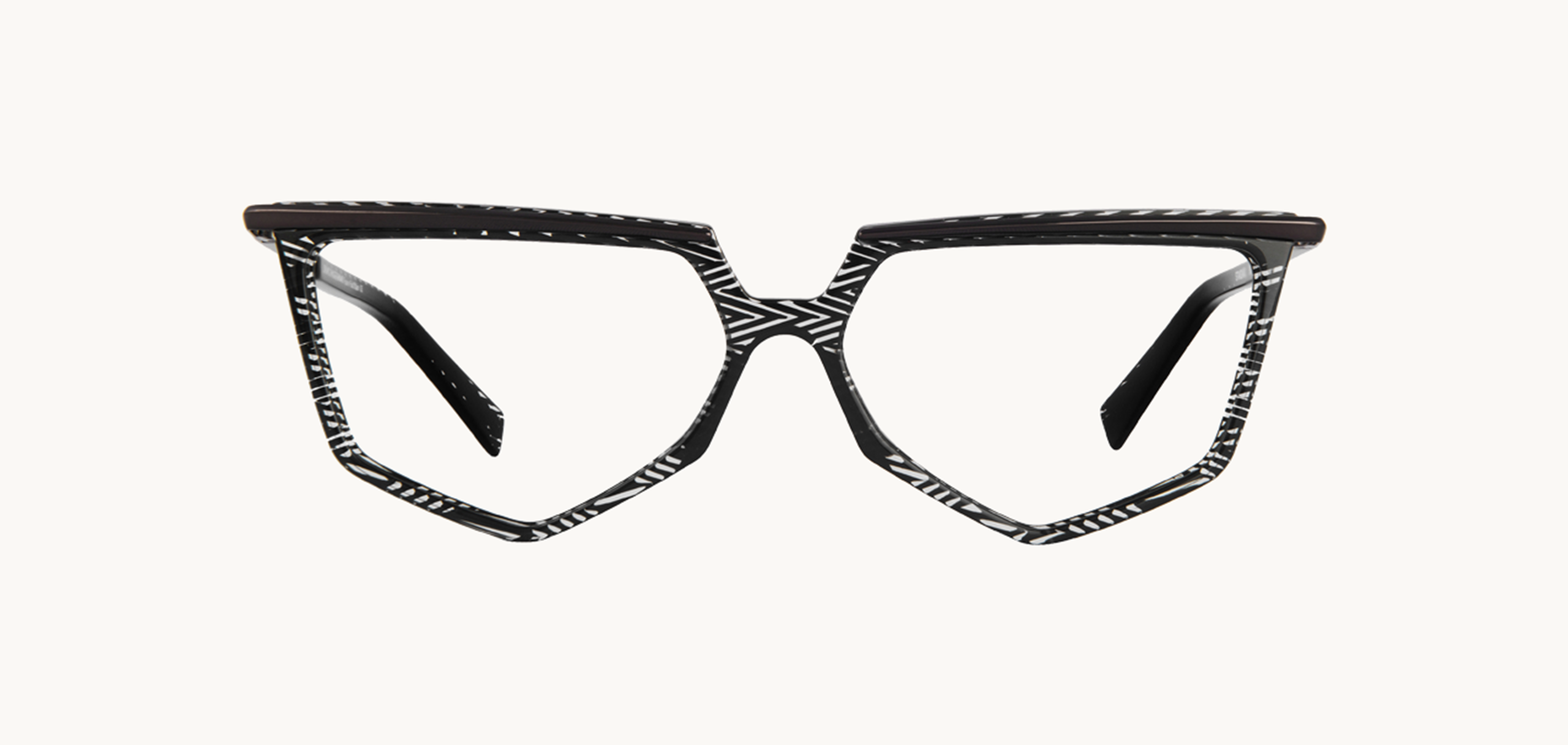 Lunettes de vue Standard - SIB, Bruno Chaussignand, Papillon , de couleur Noir Chevrons.