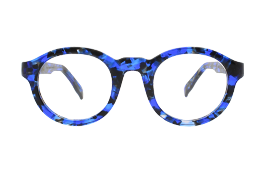 Lunettes de vue 6025 - , Emmanuel Khan, Ronde Pantos, de couleur Bleu Moucheté.