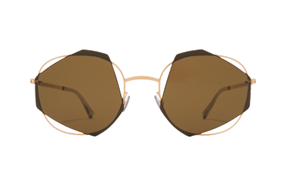 Lunettes de soleil Achilles - , Mykita, Hexagonale , de couleur Noir Marron.