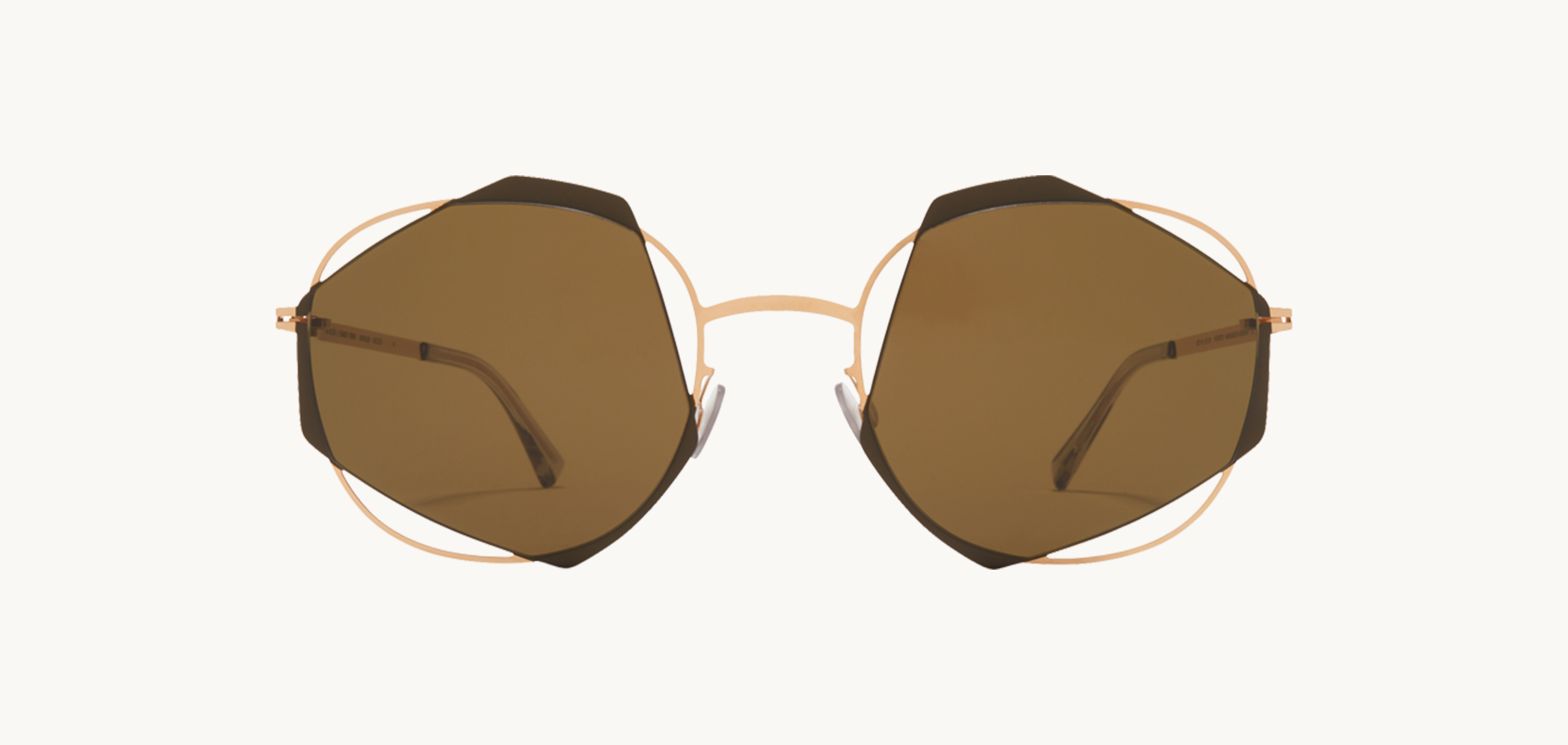 Lunettes de soleil Achilles - , Mykita, Hexagonale , de couleur Noir Marron.