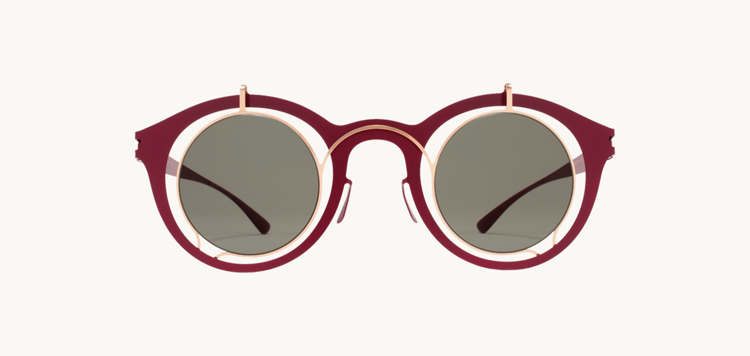 Lunettes de soleil Bradfield - , Mykita, Pantos Ronde, de couleur Rouge Gris.