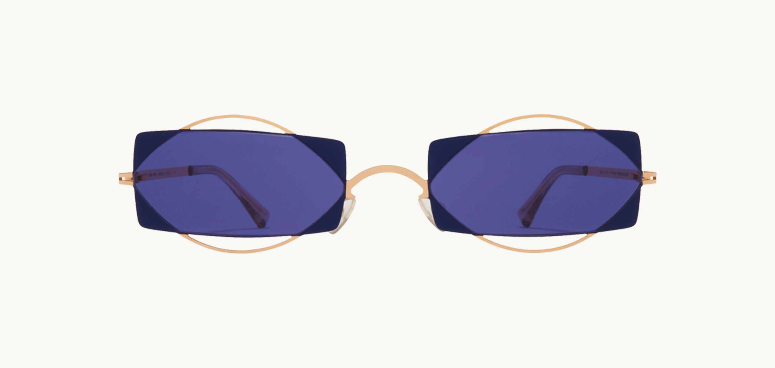 Lunettes de soleil Charlotte - , Mykita, Ronde Rectangle, de couleur Bleu Dorée.