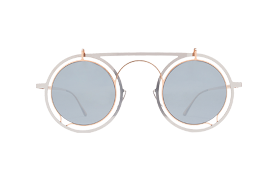 Lunettes de soleil Siru - , Mykita, Ronde , de couleur Blanc Dorée.