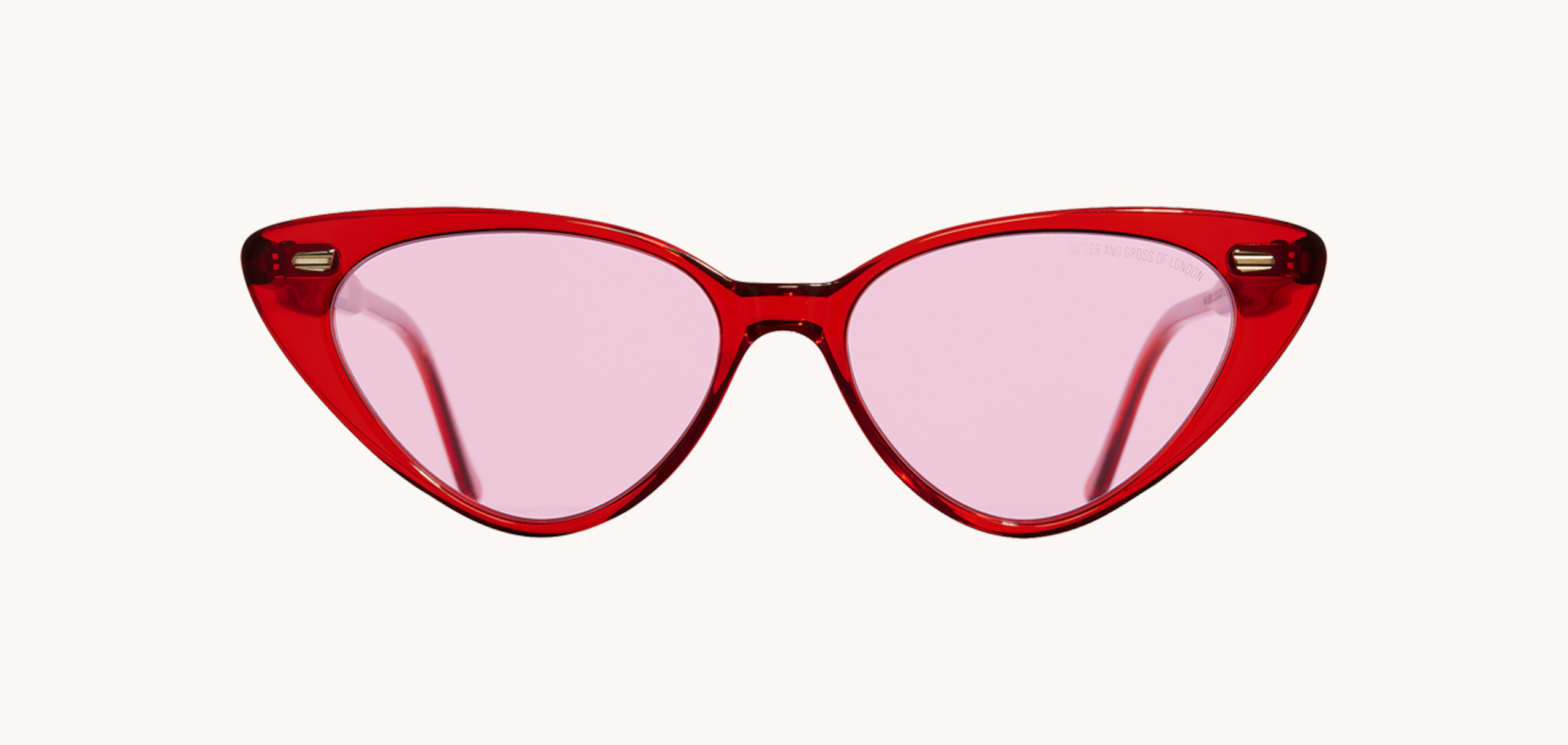 Lunettes de soleil 1330 - , Cutler&Gross, Pantos Papillon, de couleur Transparent Rouge.