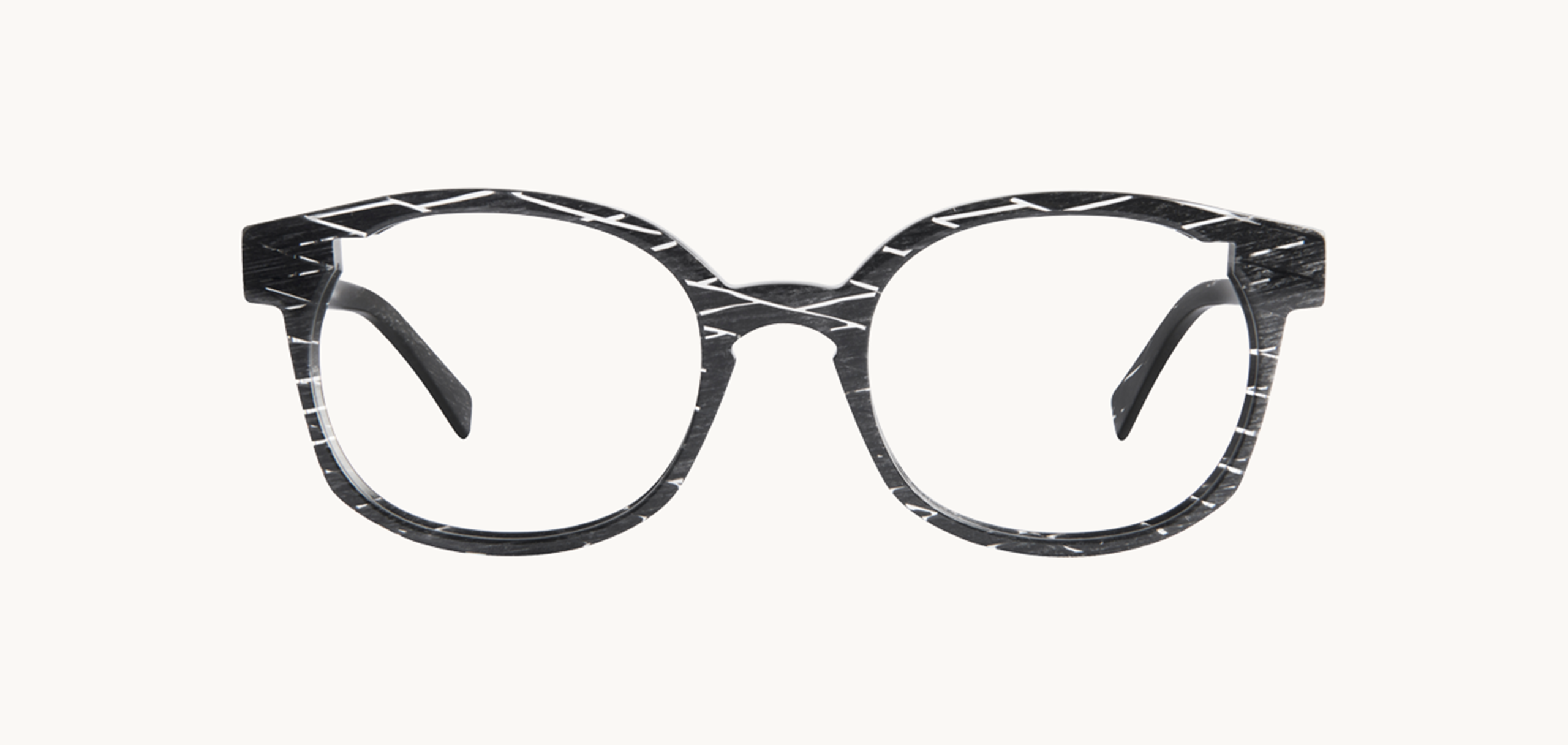 Lunettes de vue Soho - W26, Bruno Chaussignand, Carrée Papillon, de couleur Noir Transparent.