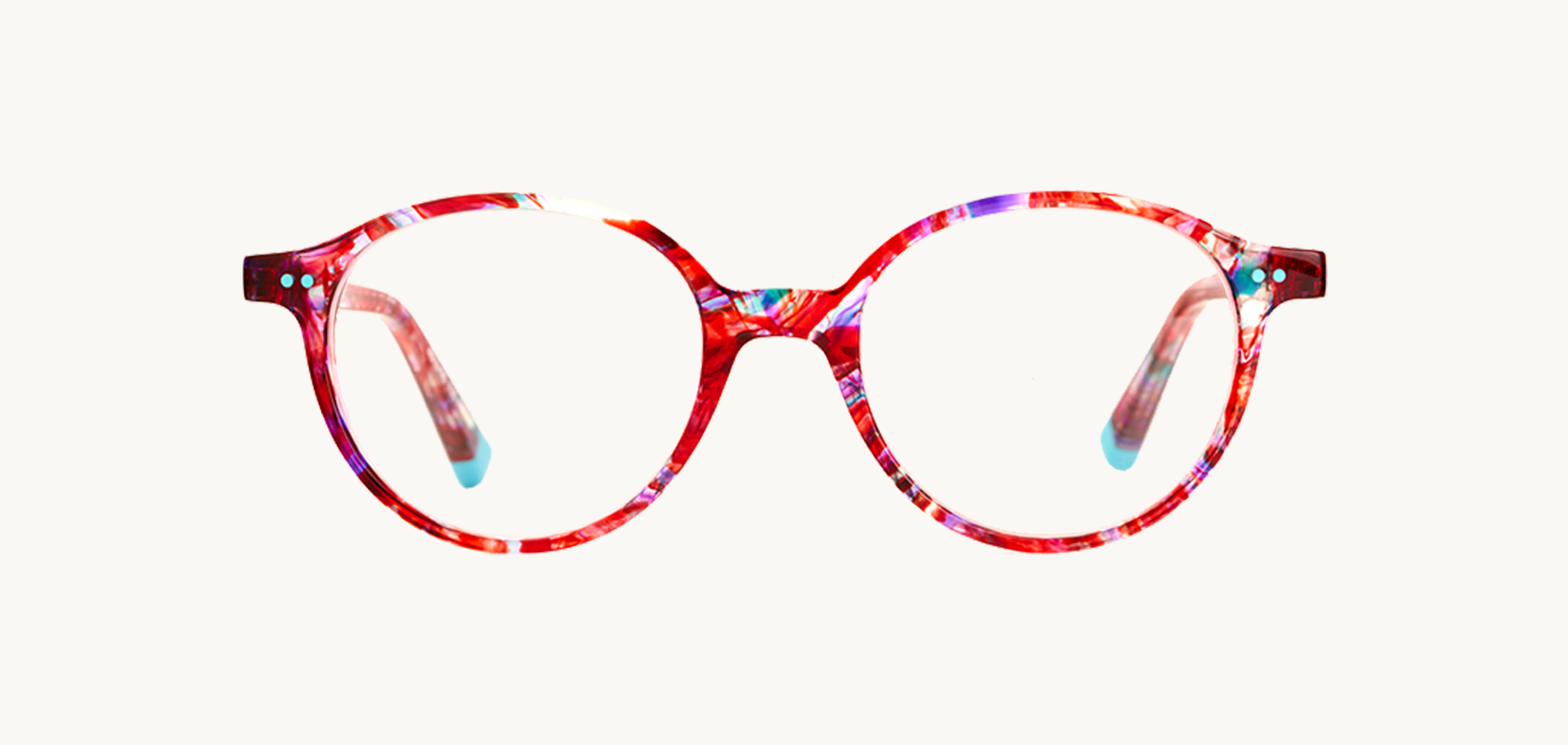 Lunettes de vue MIKA - , Etnia Barcelona, Ovale , de couleur Rouge Bleu.