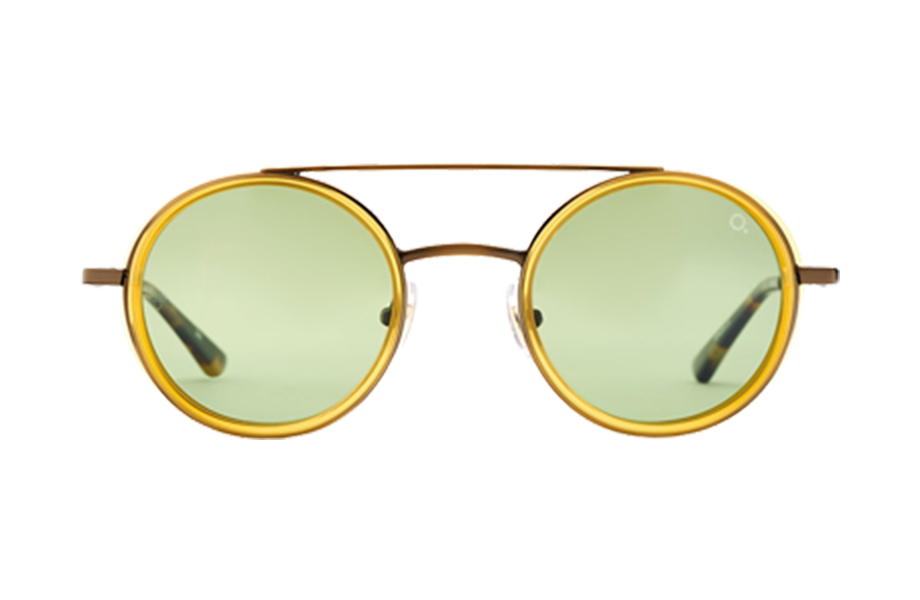 Lunettes de soleil MONTI - , Etnia Barcelona, Ronde Pilote, de couleur Jaune Marron.