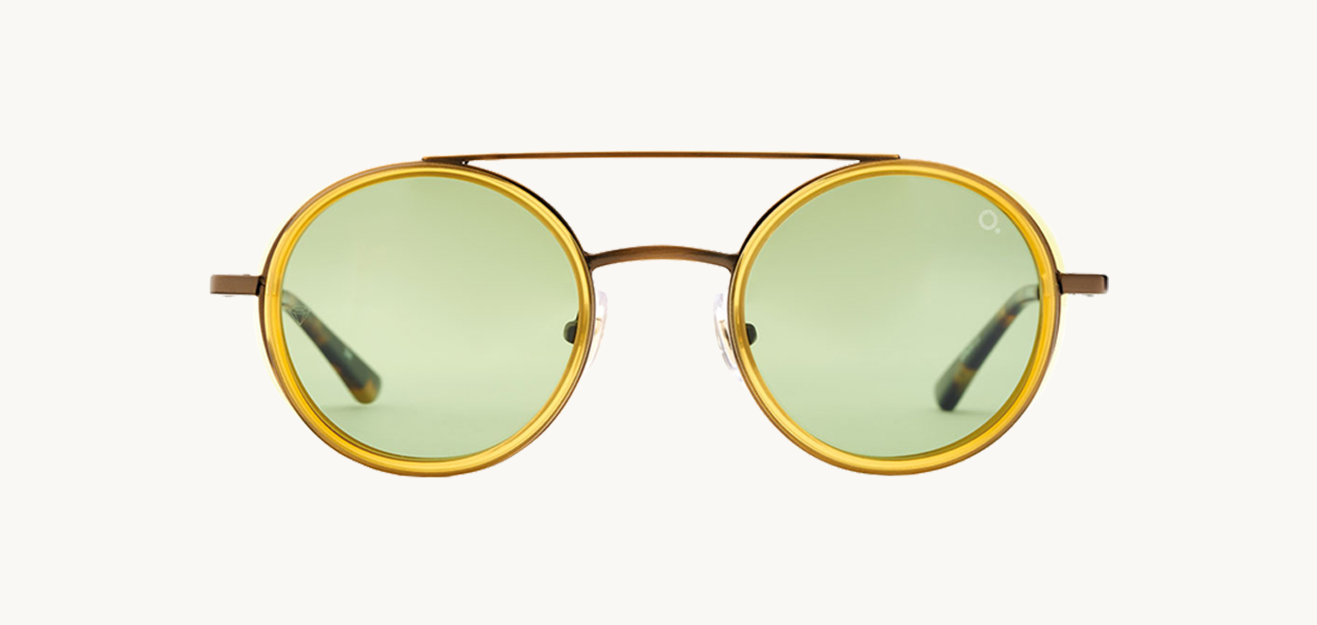 Lunettes de soleil MONTI - , Etnia Barcelona, Ronde Pilote, de couleur Jaune Marron.