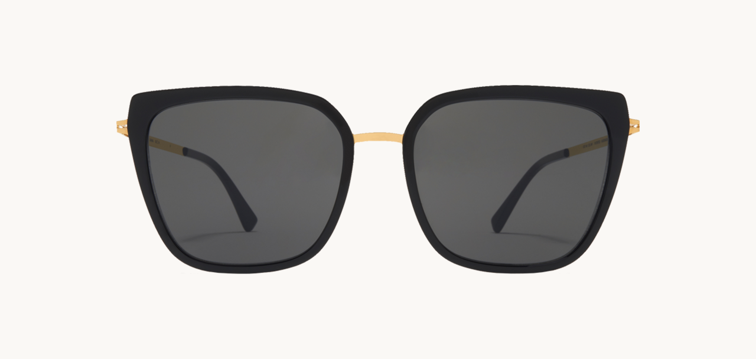 Lunettes de soleil Sanna - , Mykita, Carrée Papillon, de couleur Noir Dorée.