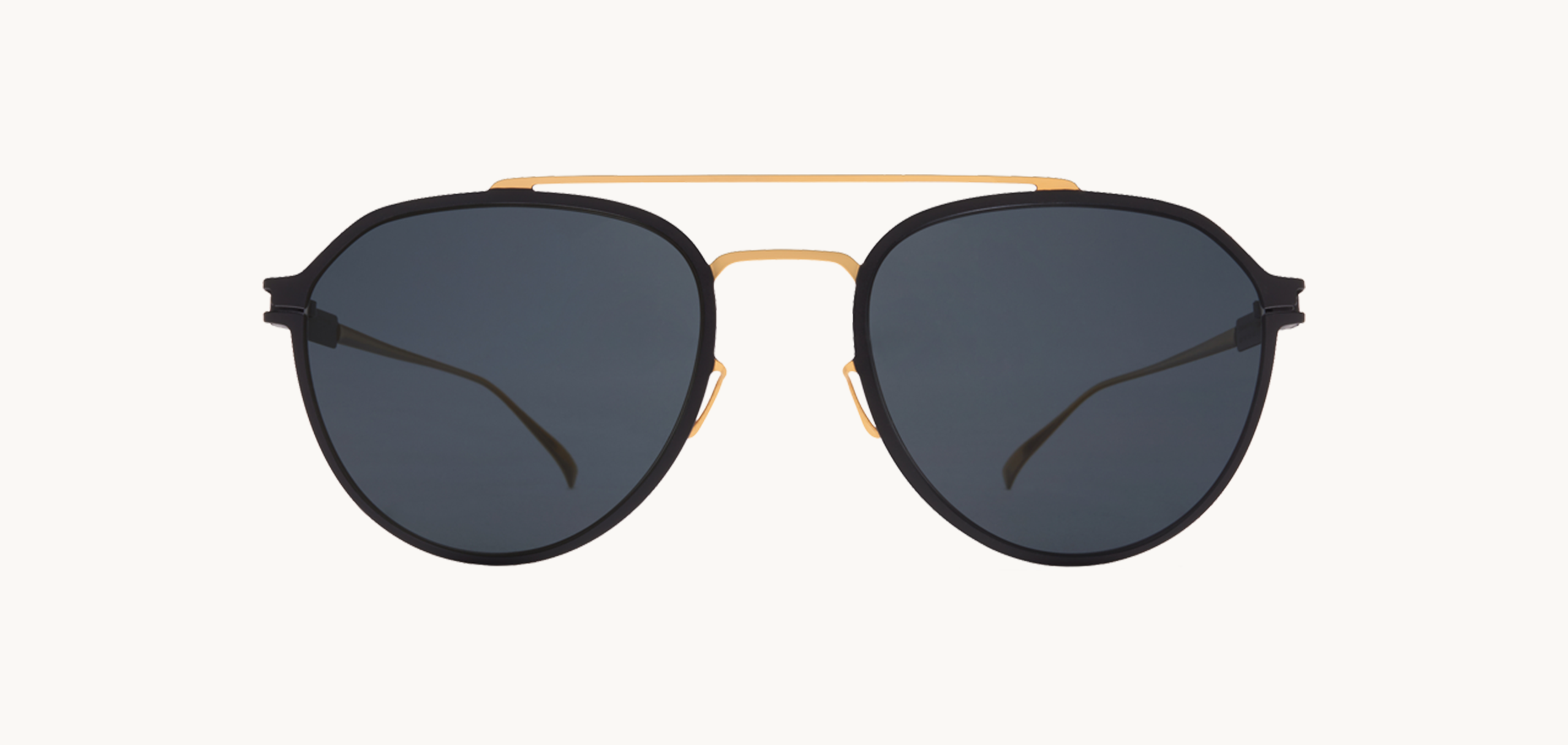 Lunettes de soleil Harris - , Mykita, Pantos Pilote, de couleur Noir Dorée.