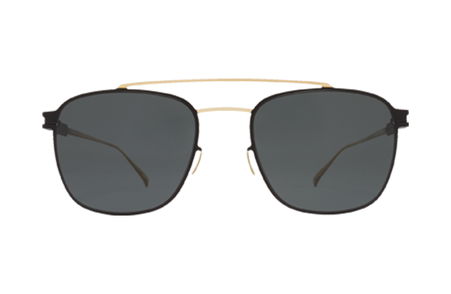 Lunettes de soleil Hugh - , Mykita, Pilote Carrée, de couleur Noir Dorée.