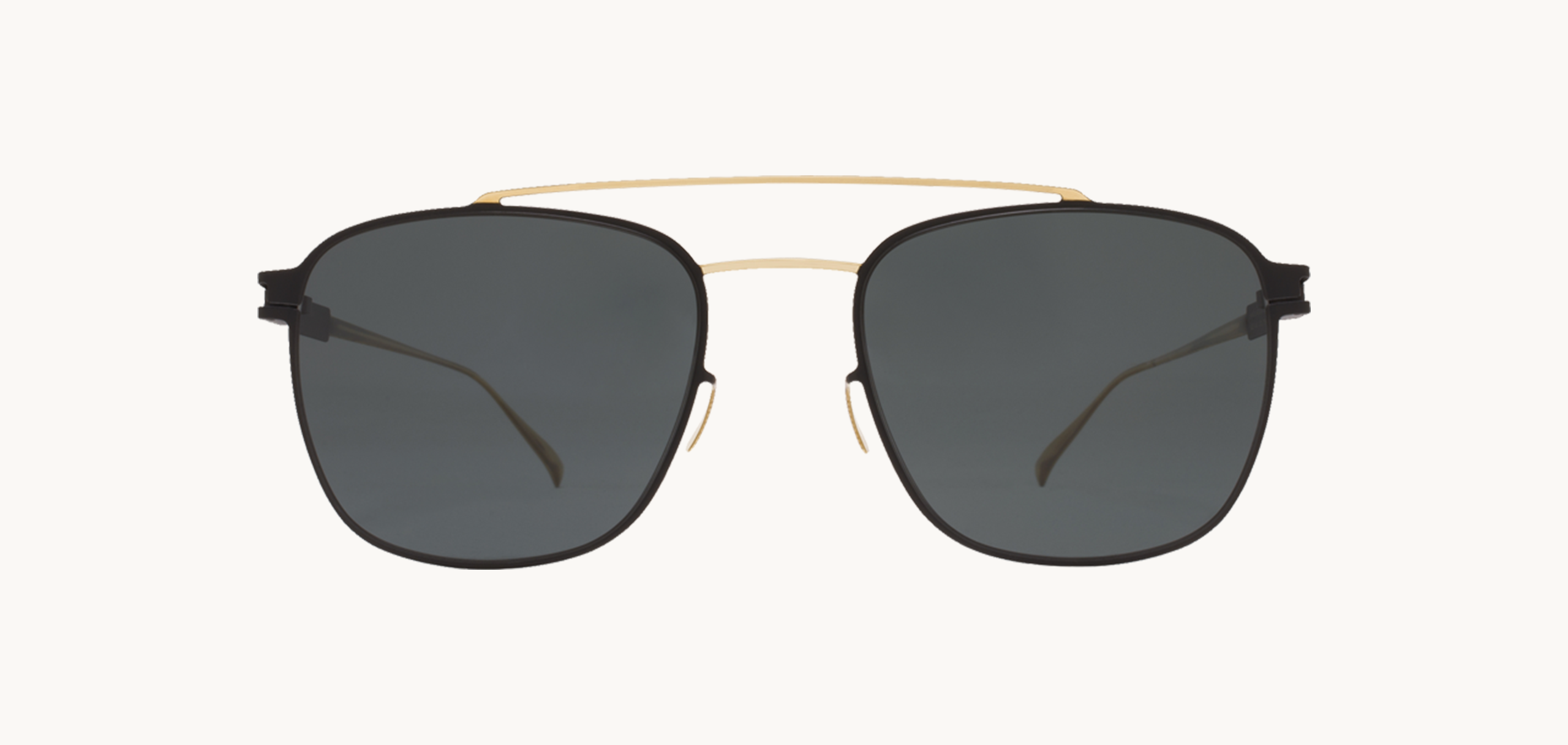 Lunettes de soleil Hugh - , Mykita, Pilote Carrée, de couleur Noir Dorée.