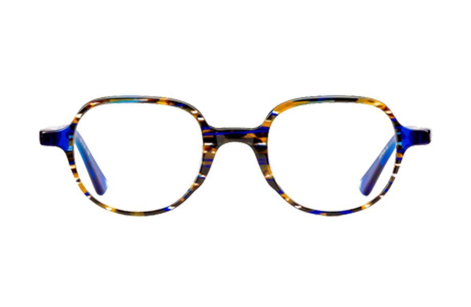 Lunettes de vue POITIERS - , Etnia Barcelona, Hexagonale , de couleur Orange Bleu.