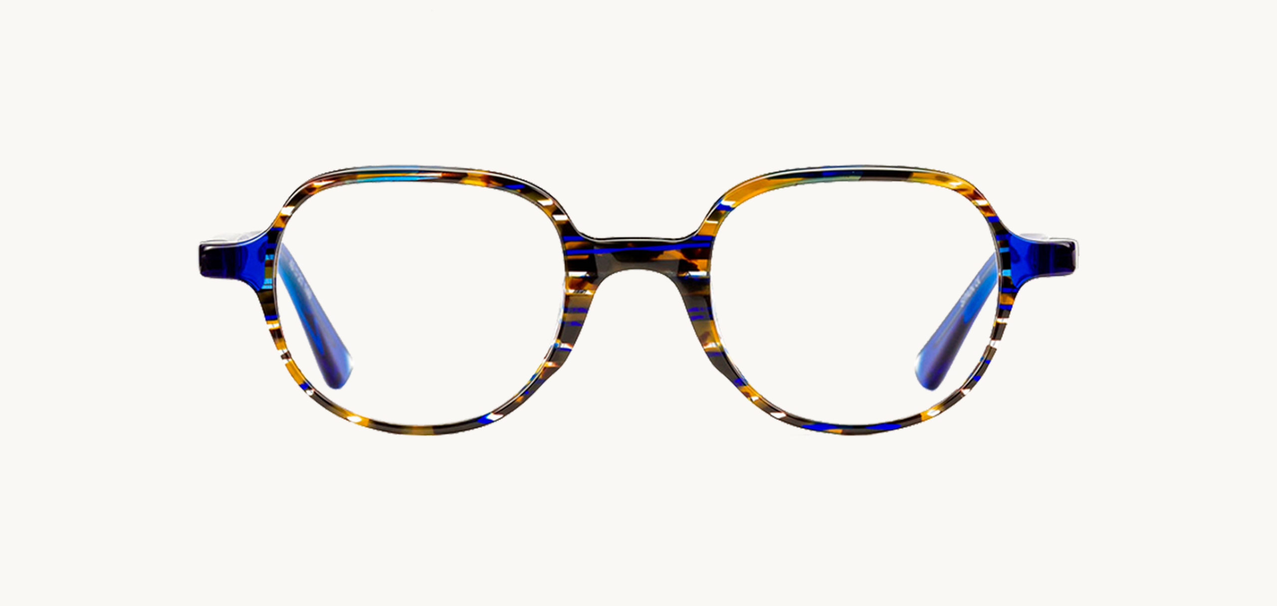 Lunettes de vue POITIERS - , Etnia Barcelona, Hexagonale , de couleur Orange Bleu.