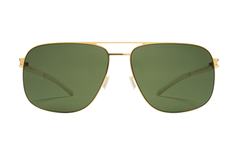 Lunettes de soleil Wes - , Mykita, Pilote Rectangle, de couleur Vert Dorée.