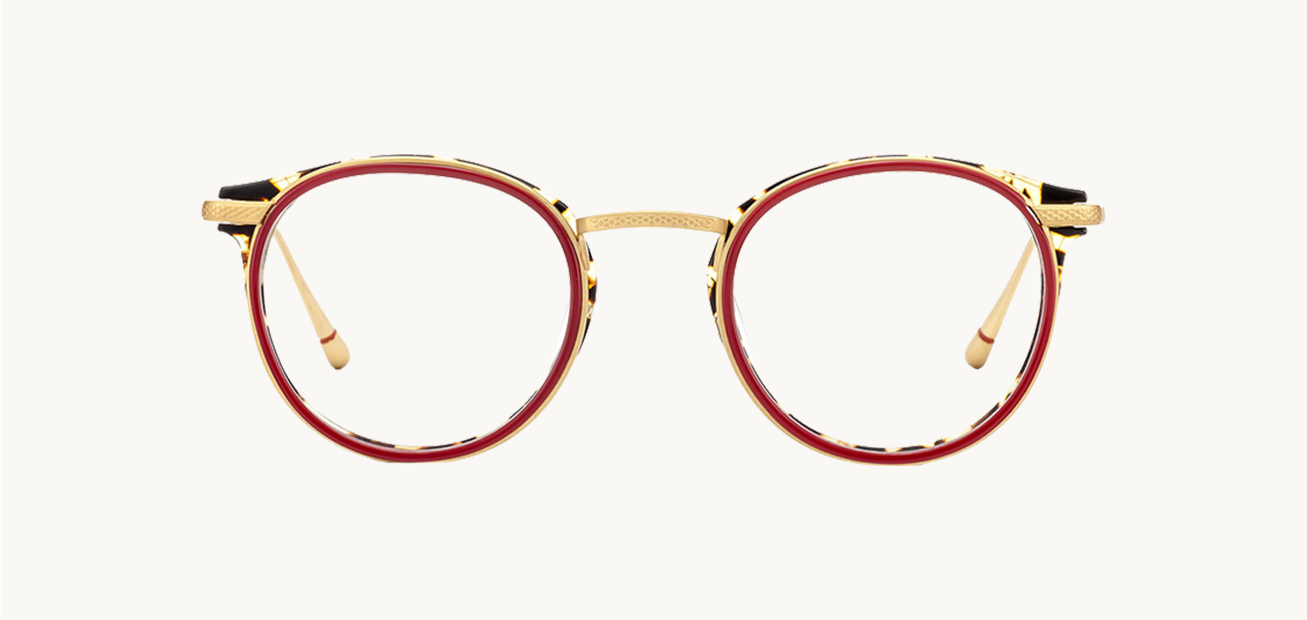 Lunettes de vue RIVERD - , Etnia Barcelona, Ronde Pantos, de couleur Rouge Dorée.