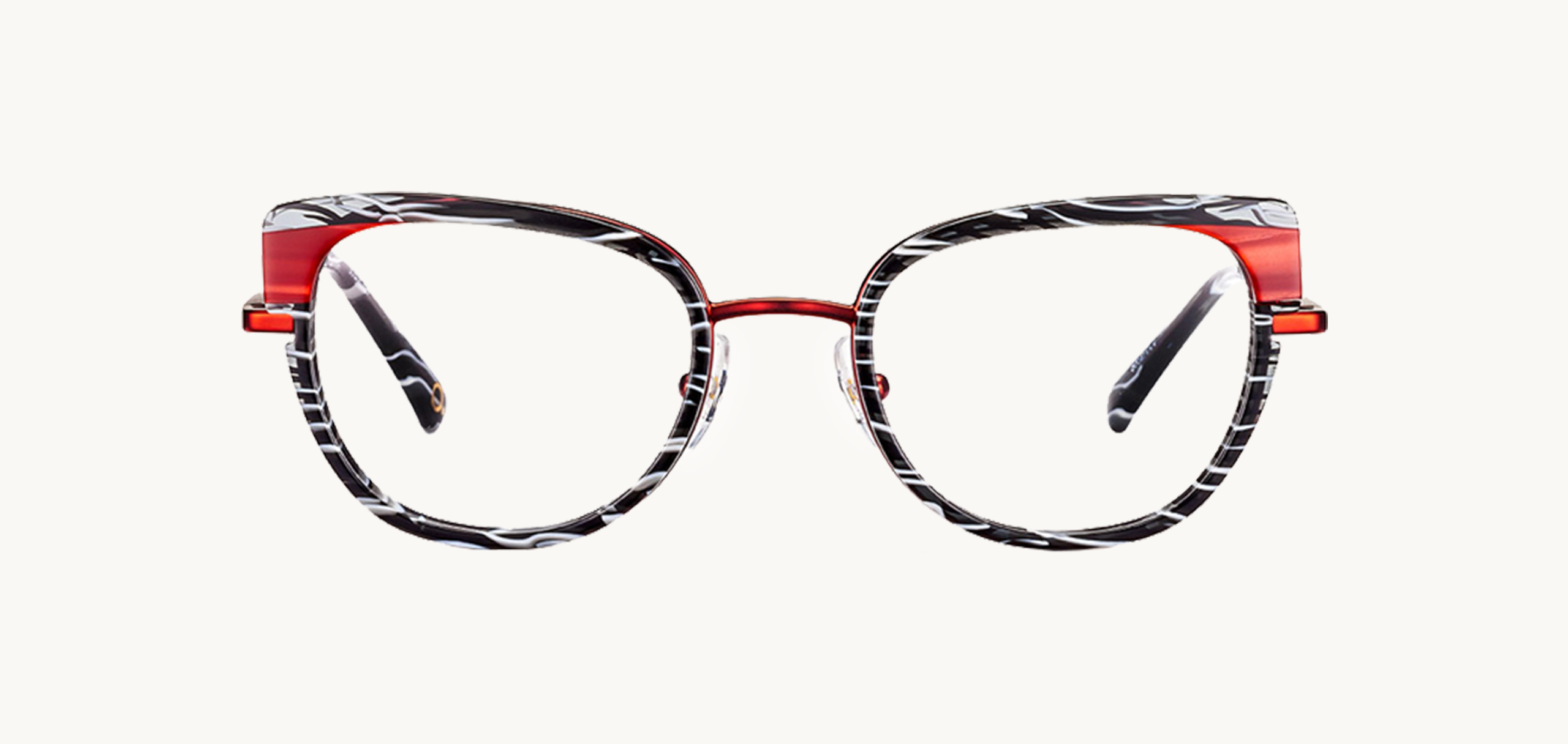 Lunettes de vue TRAPAN - , Etnia Barcelona, Papillon , de couleur Noir Rouge.