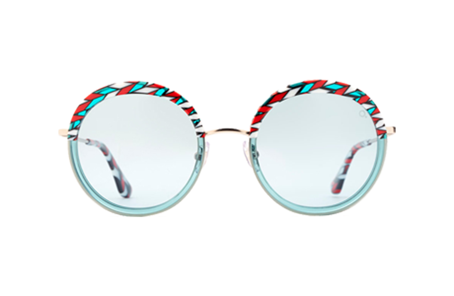 Lunettes de soleil WATCHE - , Etnia Barcelona, Ronde , de couleur Bleu Blanc.