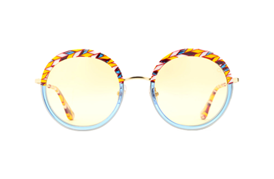 Lunettes de soleil WATCHE - , Etnia Barcelona, Ronde , de couleur Bleu Chevrons.