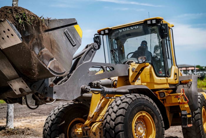 Material hauling on a Florida development site