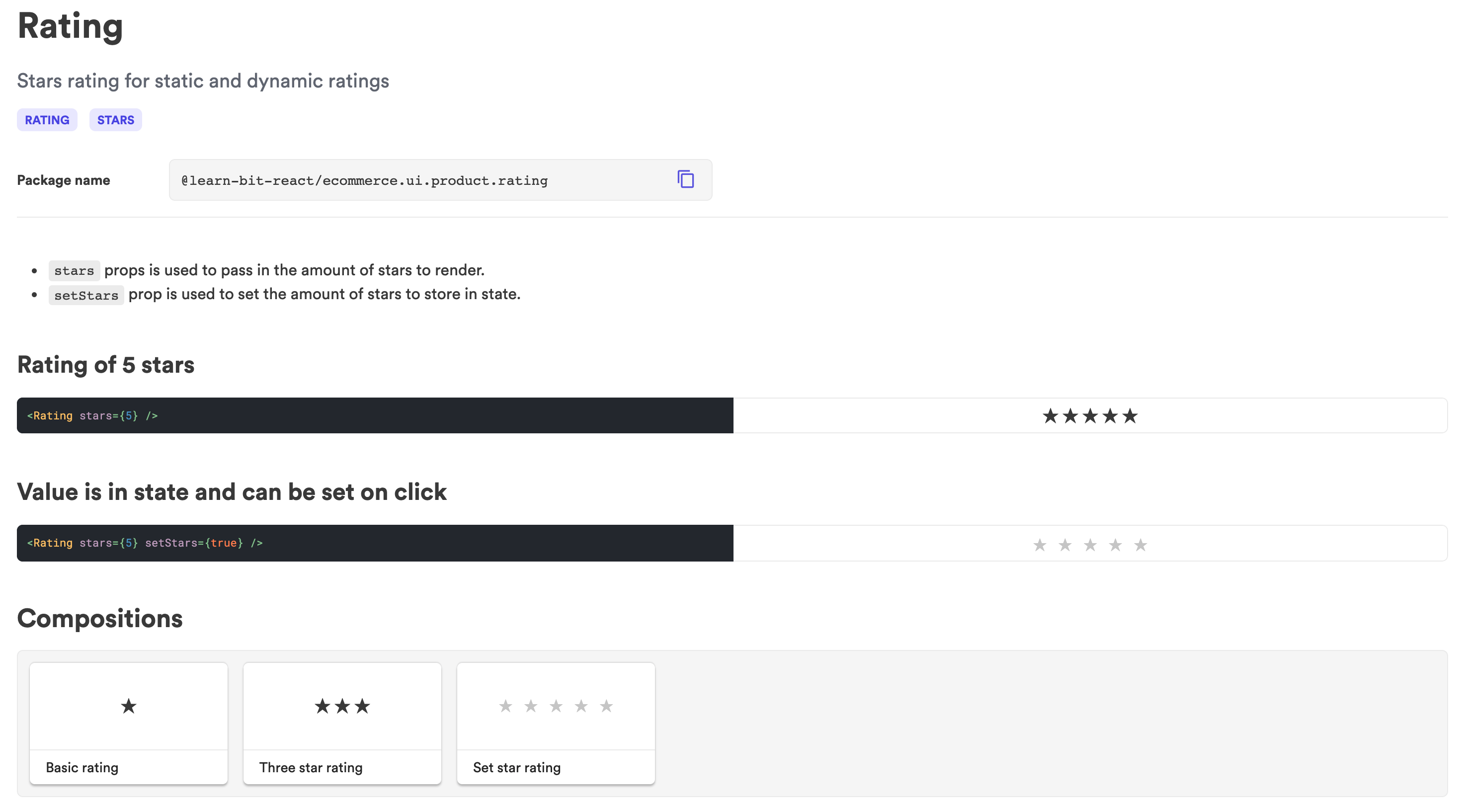 Rating Component in Bit