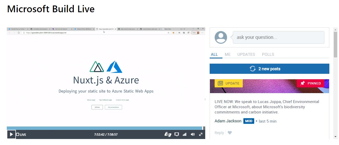 nuxtjs site on azure static web apps