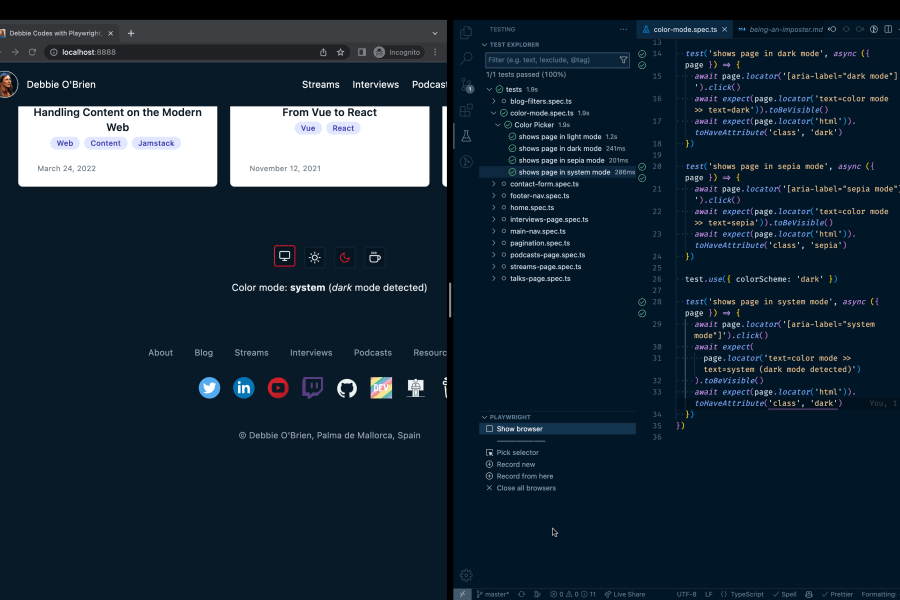 Testing a Sites Color Mode with Playwright