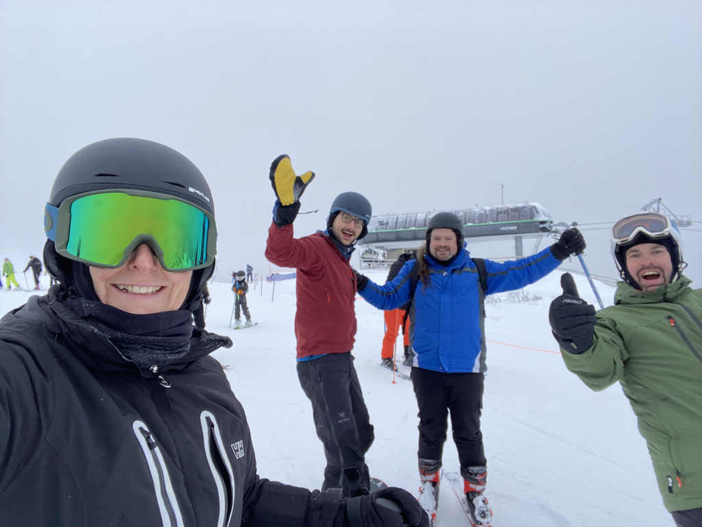 skiing with speaker friends