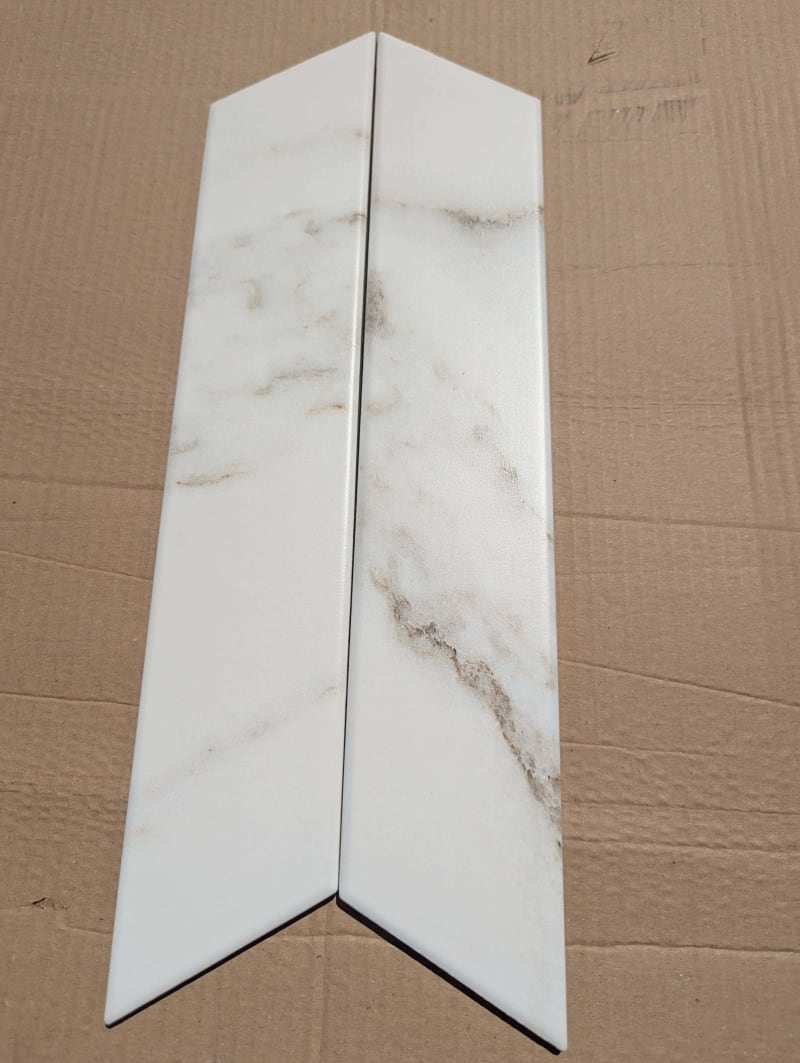 Lot de carrelage chevron Blanc
