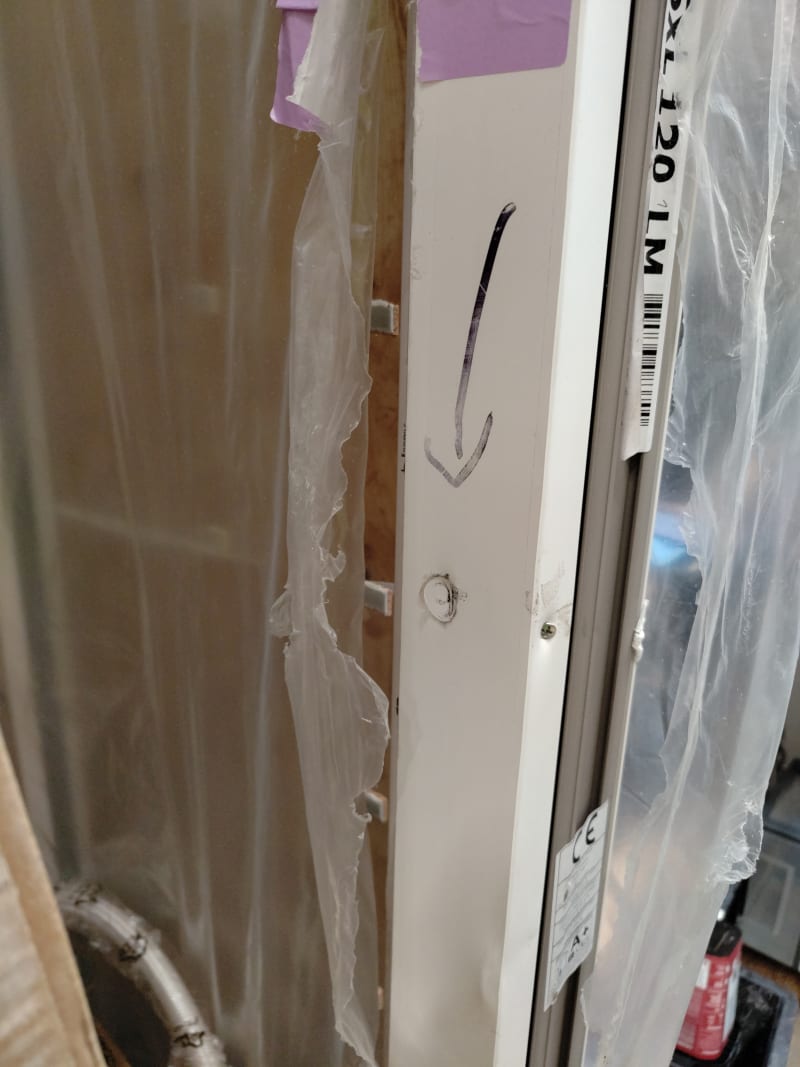 Porte fenêtre avec volet roulant PVC H215xl120cm Blanc 2 vantaux 