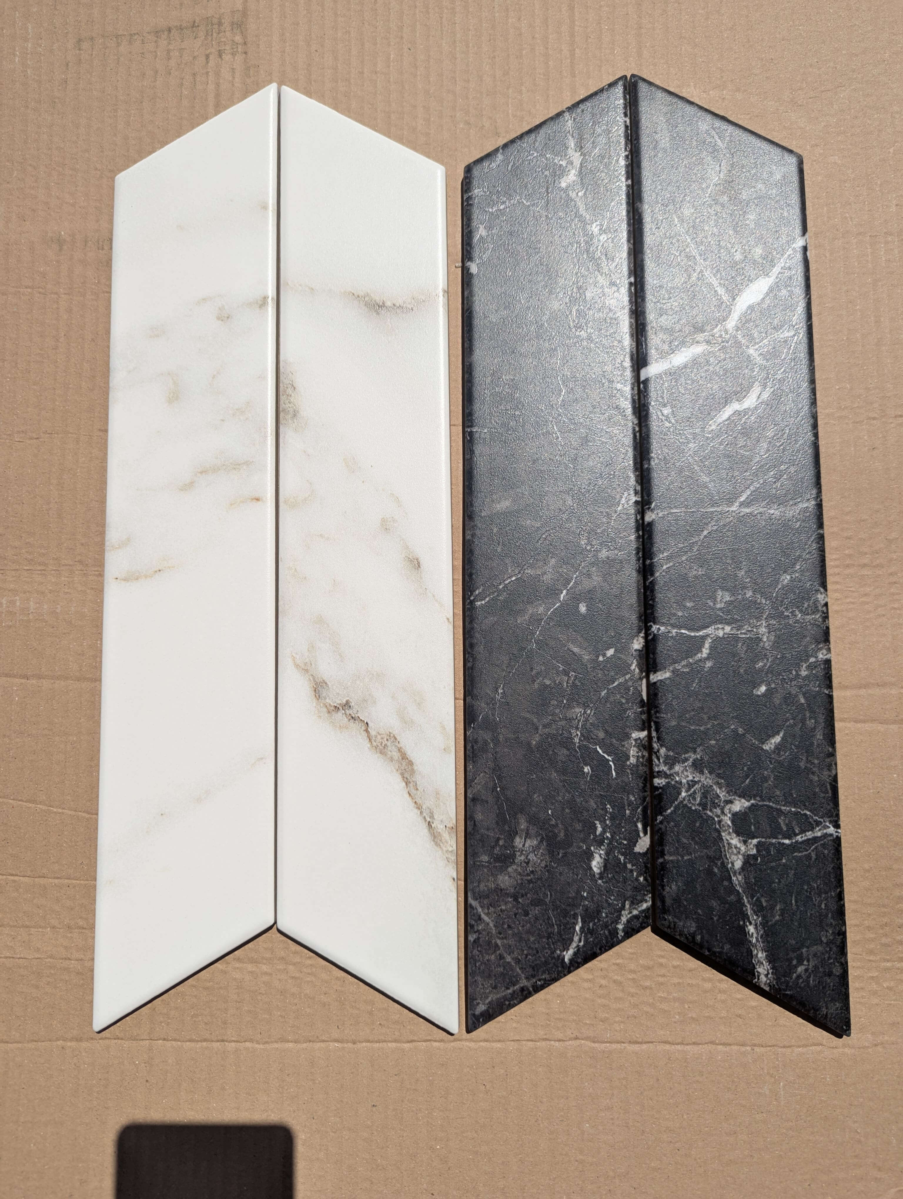 Lot de carrelage chevron Blanc