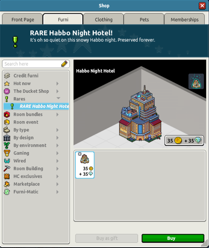 Rare Habbo Night Hotel