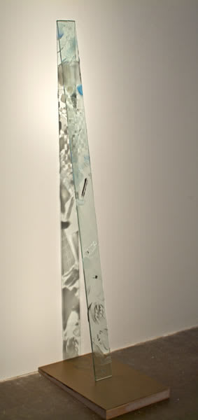 Piranesi's Gimbles, 2005 glass, paint, wood, 70"x4"x1/2"