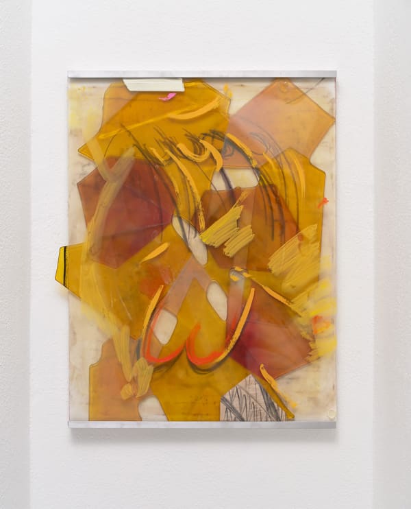 VW II Piece,2023;
charcoal and chalk on drawing, fused melted mirror, plastic with paint;
25x19x2inches.
With help from  Paradise Framing, LA, and 2nd Best Studios, LA.
  Photography by Brica Wilcox.