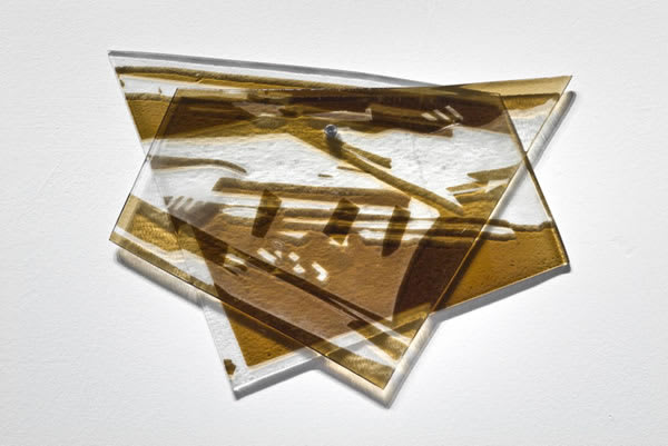 Nail Piece, 2012, nail and glass, 14"