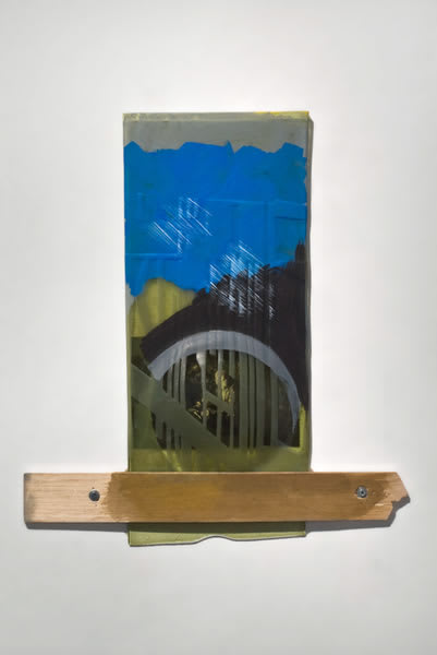 Mapplethorpe Piece (for FB), 2011, glass,paint,image and wood, 16"x10"