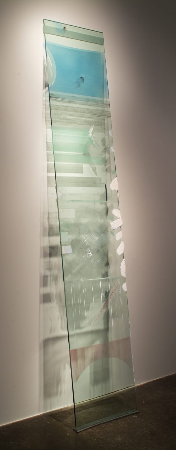 Untitled Piece, 2005, paint on glass, rubber, 72x15x16 inches