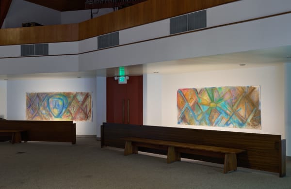Too Soon, 2022, Chalk on paper; 48x123 inches
To Tell, 2022; Chalk on paper; 48x125 inches
Installed at Irenic projects. Photography by Brica WilcoxPhotography by Brica Wilcox.