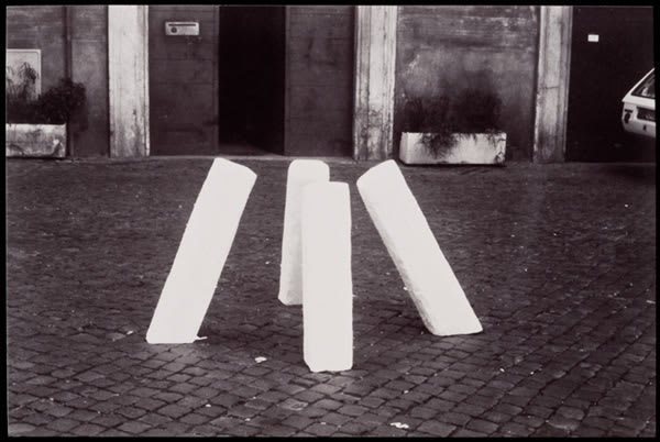 Reservoir Piece, Palazzon Massimo, 1994, styrofoam and rocks, 6'